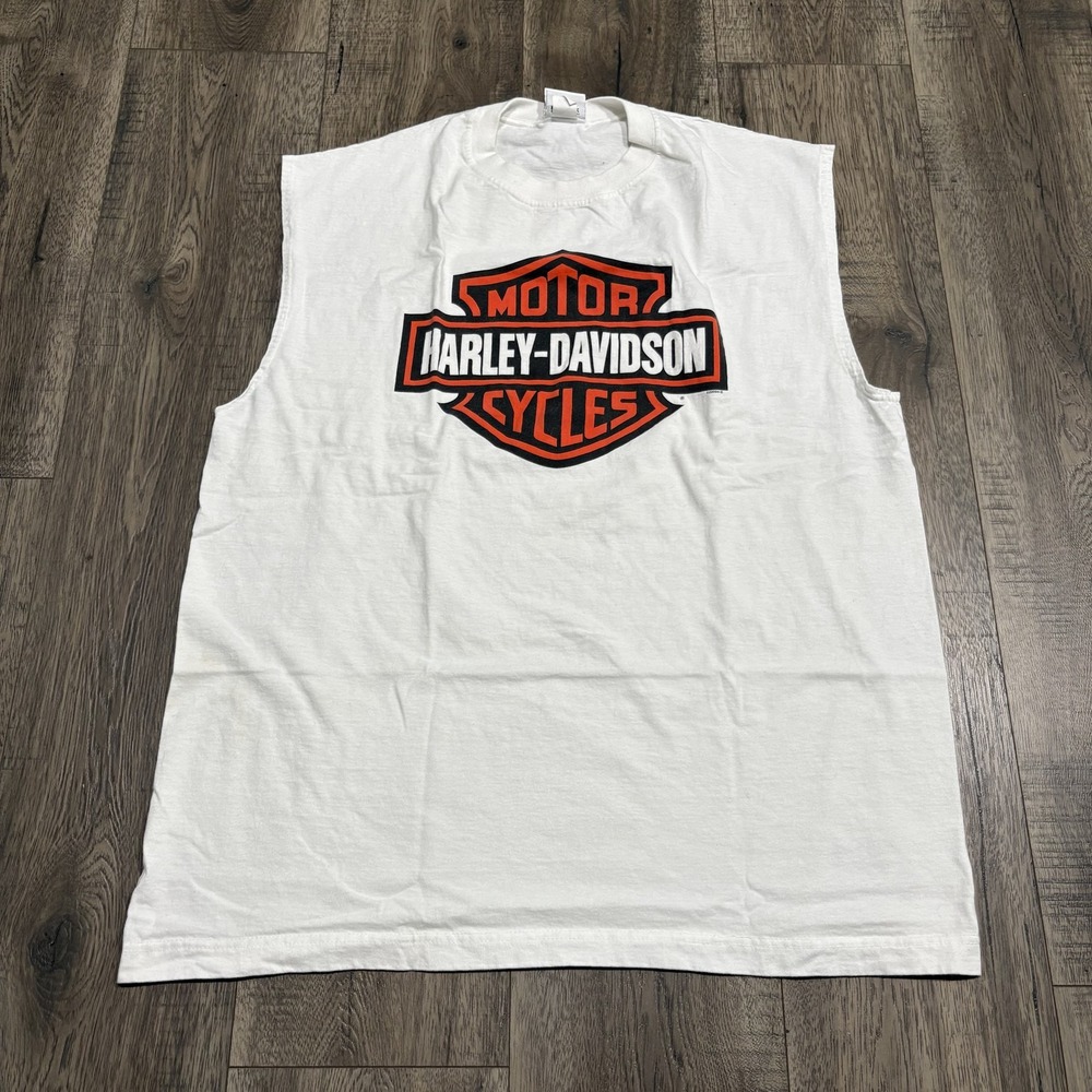 Vintage Harley-Davidson Shirt Mens XL White Daytona Beach FL Sleeveless 2005
